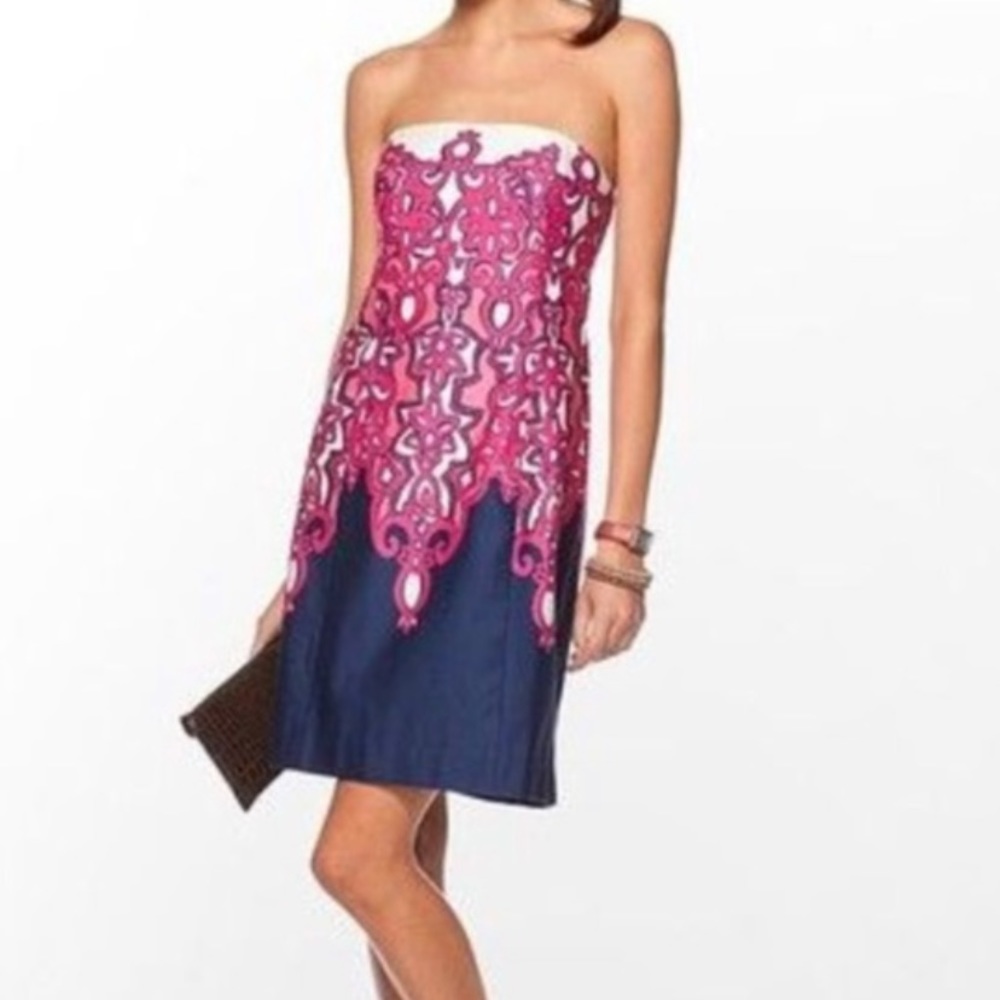 Lilly Pulitzer Bowen Dress size 10.  Pink and navy.